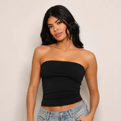Blusa Feminina Tube Top Forrada - Tomara que Caia Sem Alça - Basica
