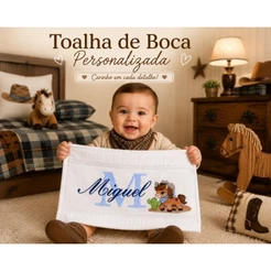 kit 2 toalhas de boca personalizadas com nome,Creche,escola ou infantil.