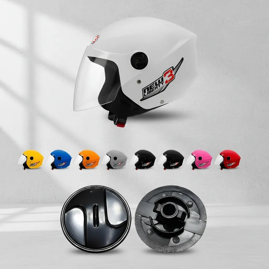 Kit Botão Fixador Trava da Viseira Capacete New Liberty 3 Pro Tork - Plástico Reforçado Original