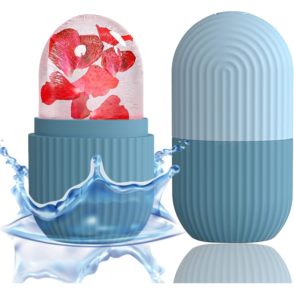 Rolo Facial de Gelo Silicone Cuidado Facial Massageador Rosto Olheiras Aliviar Beleza Skincare