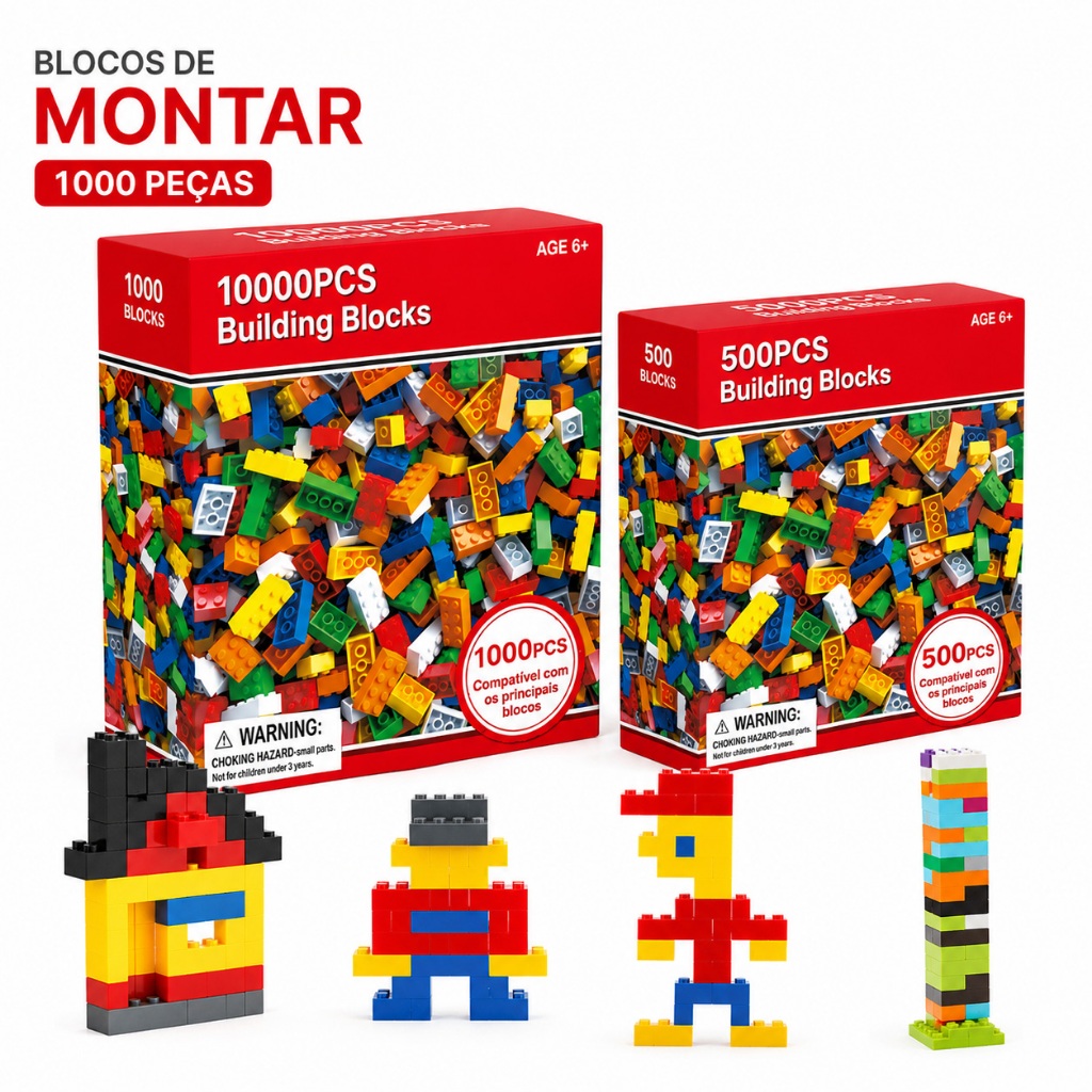 500/1000 Peças de Blocos de Montar Brinquedos Educativos DIY para Crianças,brinquedos pedagogicos