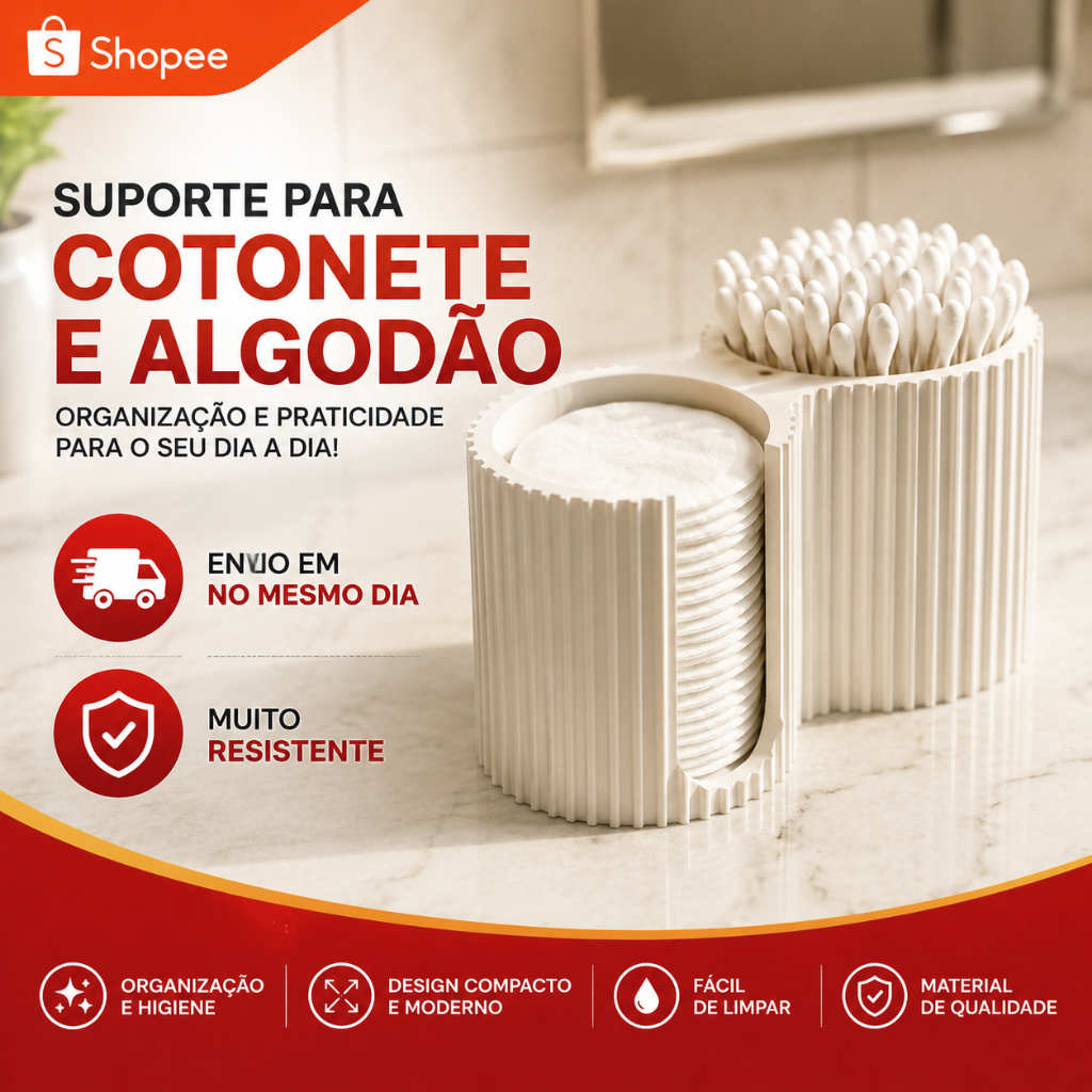 Porta Cotonetes E Algodão | Design Moderno | Elegante