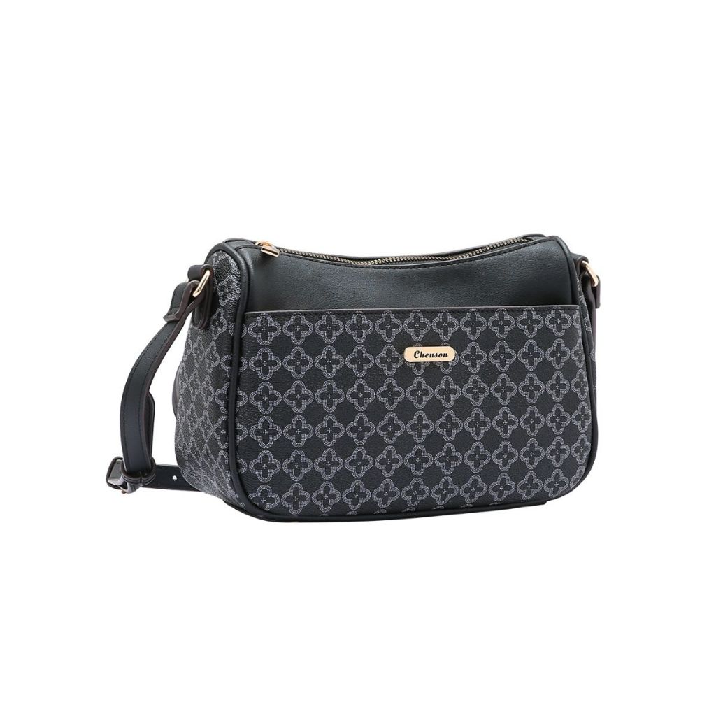 Bolsa Feminina Chenson Transversal Preta Elemento Gráfico Original 3484846