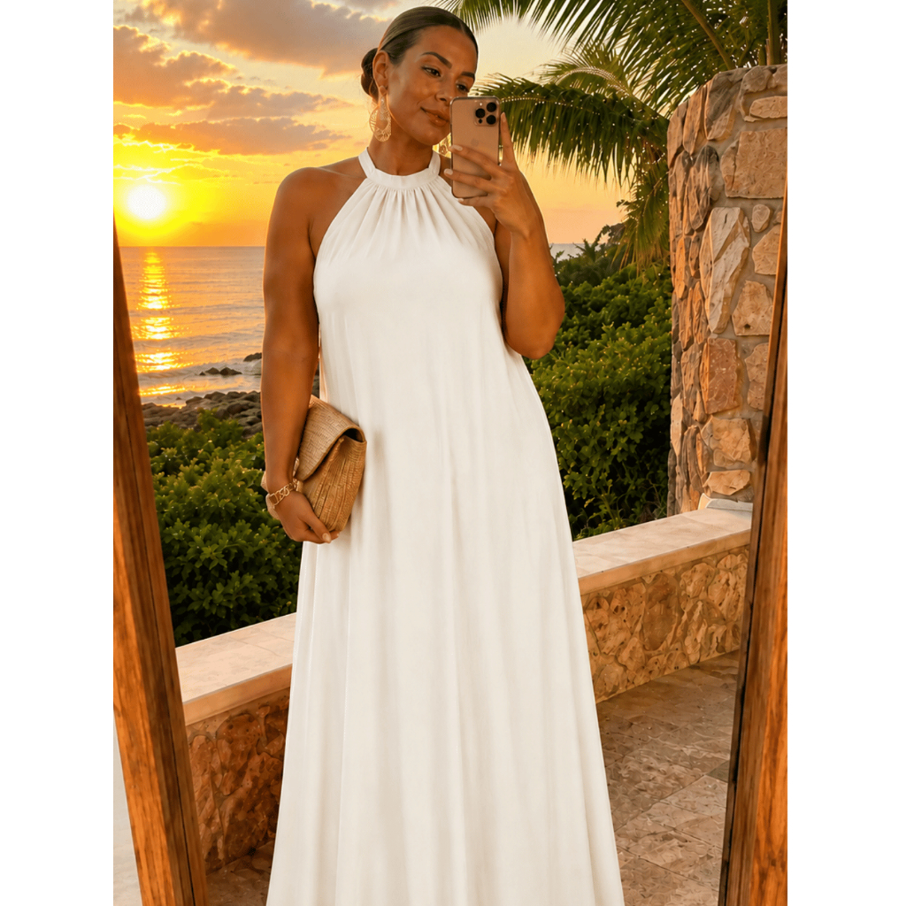 Vestido Branco Noiva Plus Size Elegante Simples Básico Frente Única Confortável Moda Casamento Chá De Bebê Chá Revelação
