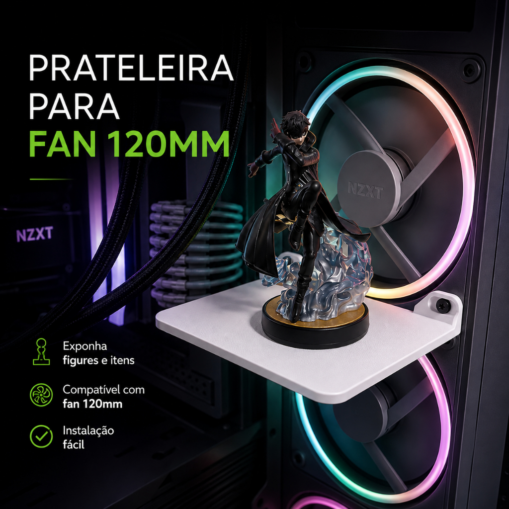 Prateleira Fan 120mm Pc Gamer Cpu Gamer Gabinete Decoração Gamer