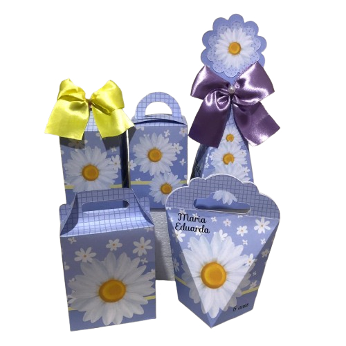 Pegue e Monte Kit Caixinhas Personalizadas Margarida