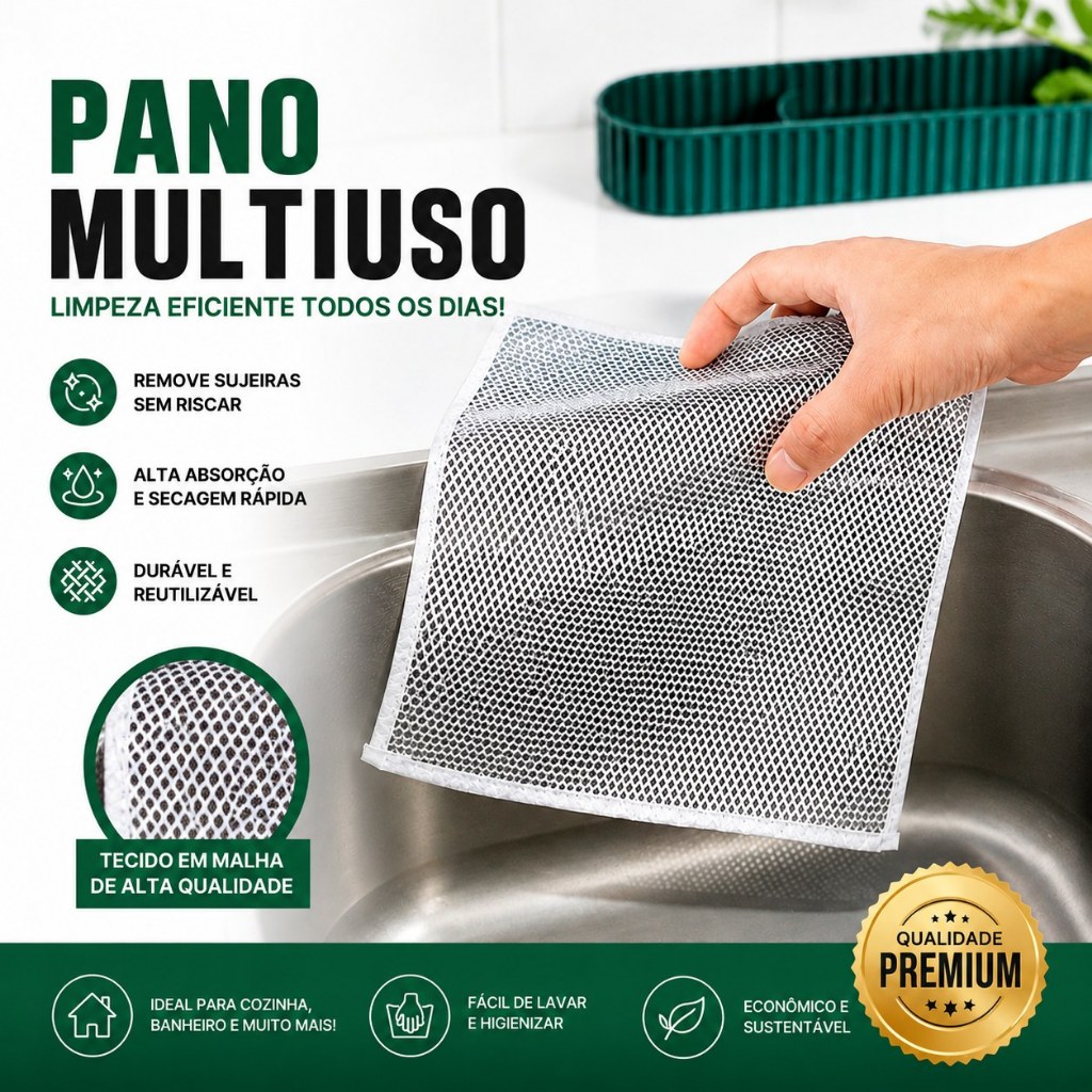 Kit Ate 18 Pano De Limpeza De Arame Metálico Malha Não Oleosa Fogão De Cozinha Ariar Panela