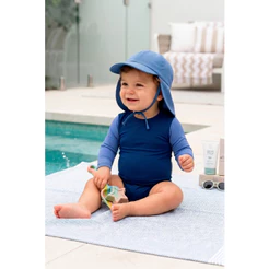 Body + Boné UV Bebê Proteção Solar UV 50 + Praia Verão Menino Menina Premium