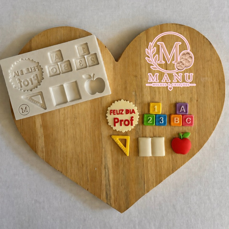 Molde de silicone para confeitaria e artesanato - Dia dos professores