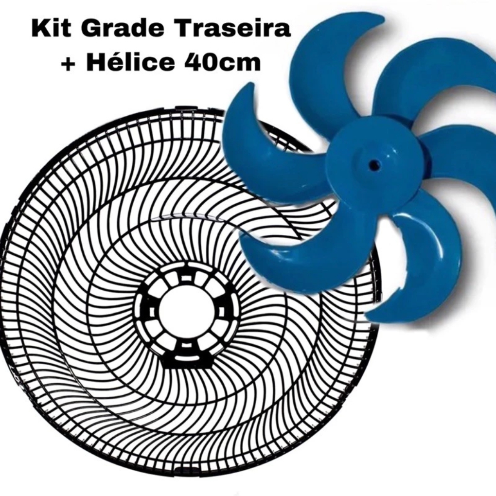 Grade Cadence Traseira + Hélice Ventilador 40cm Azul