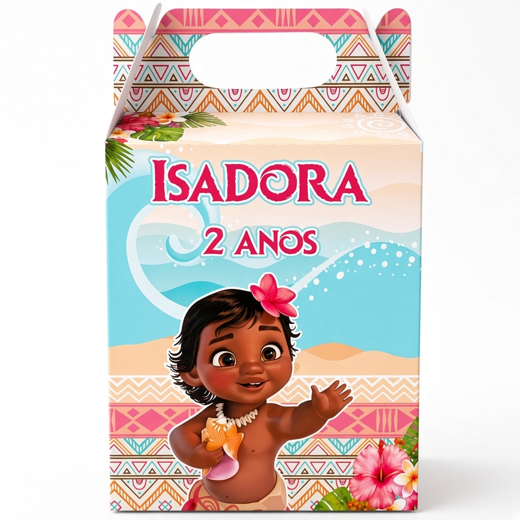 Caixa Maleta / Maletinha Moana Baby Personalizada | Lembrancinha Festa Infantil Aniversário