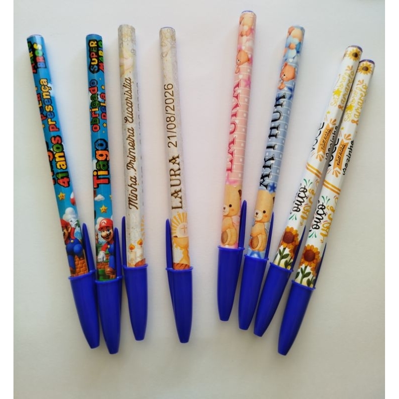 caneta personalizada (qualquer tema ) lembrancinhas batizado eucaristia crisma encontros 20 30 40 ou 50 unidades