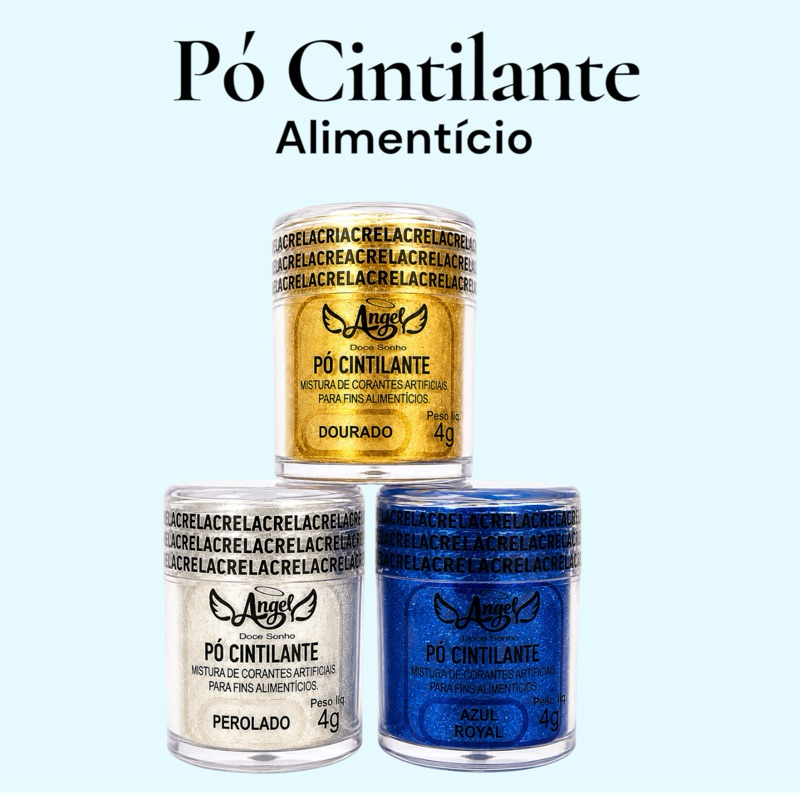 Corante em Pó Alimenticio Cintilante para confeitaria ,Corante para decoração