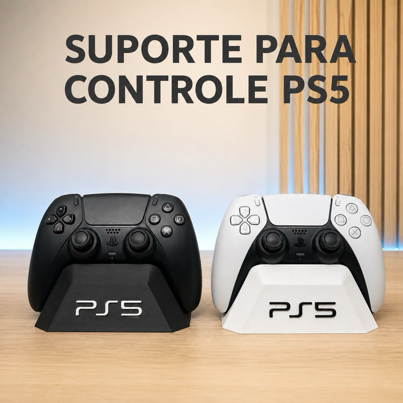 Suporte para Controle PS5 DualSense – Organizador Gamer de Mesa em Impressão 3D