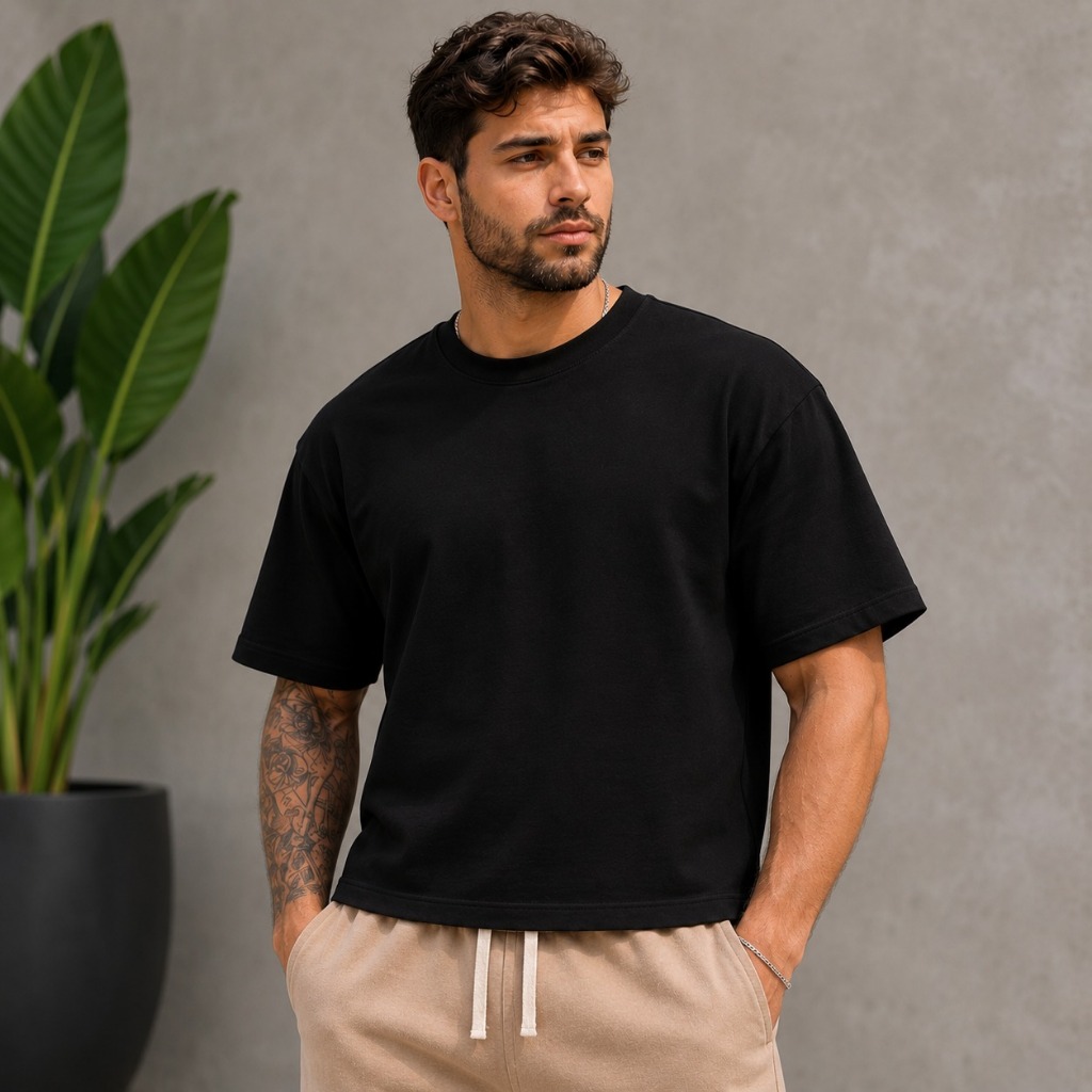 Camiseta boxy camisa masculina Oversized malha premium