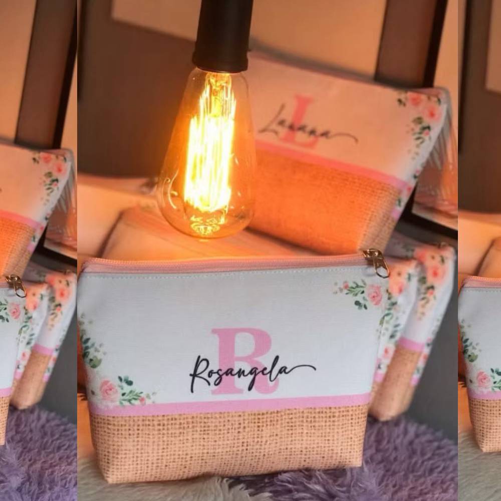 kit com 15 Necessaire Personalizada Com Nome Para Casamento madrinhas Formatura Daminha lembrancinha Aniversário 15 Anos