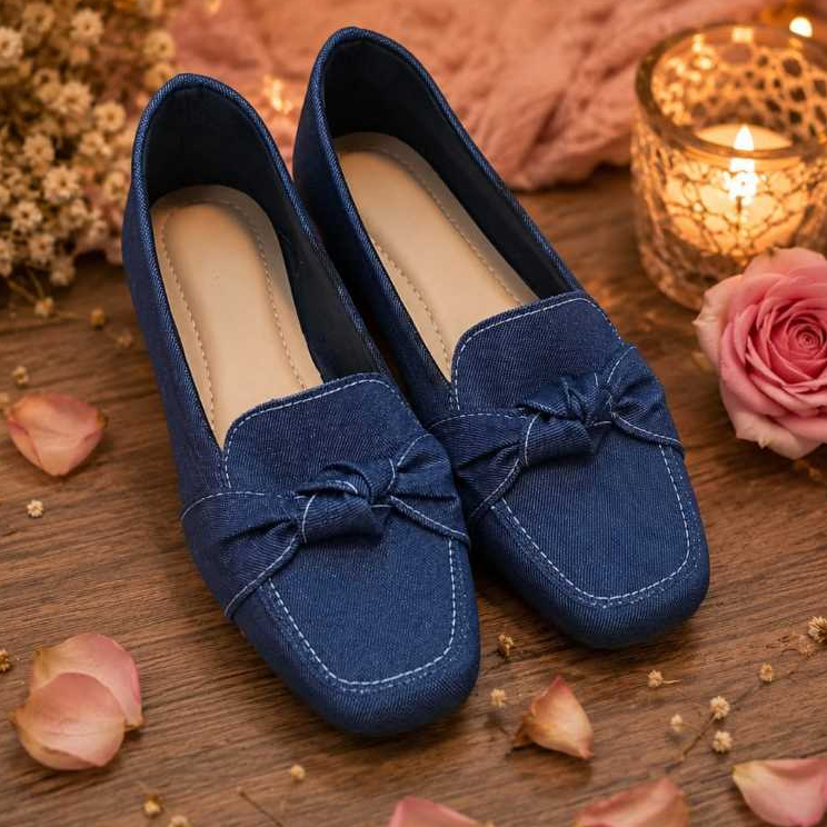 Mocassim Feminino azul jeans 34 ao 40 confortável Sapatilha Feminina com solado antiderrapante