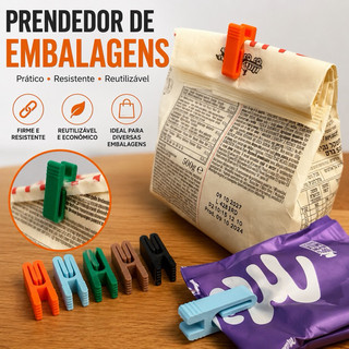 prendedor de saco, clip para saco, fechador de embalagem, fecha pacote, lacre de embalagem, prendedor alimentos,