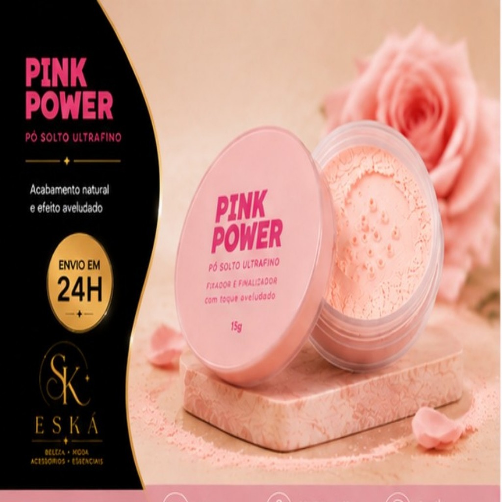 Dapop Pink Power Pó Facial Compacto Maquiagem Alta Cobertura Acabamento Matte