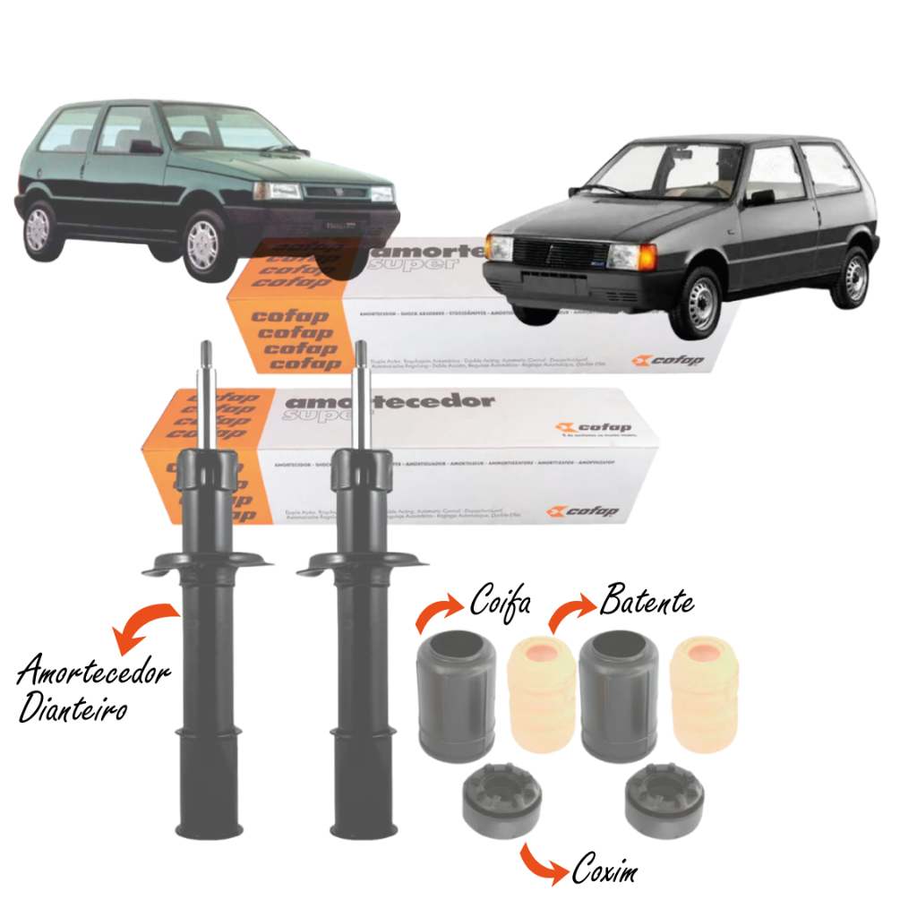 Kit 2 Amortecedores Cofap Dianteiro Fiat Uno 1989 A 2013
