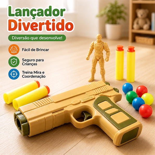 Brinquedo Lançador Com Dardos Mira Telescópica e Dardos De Espuma Brinquedo Menino