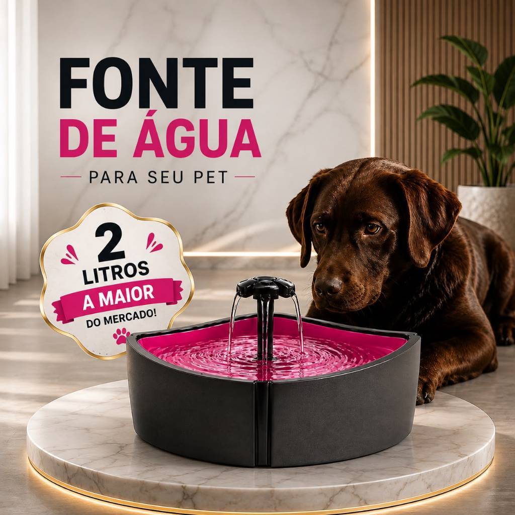 Fonte De Água Bebedouro Para Gatos E Cães 1 Ou 2 Litros Bivolt