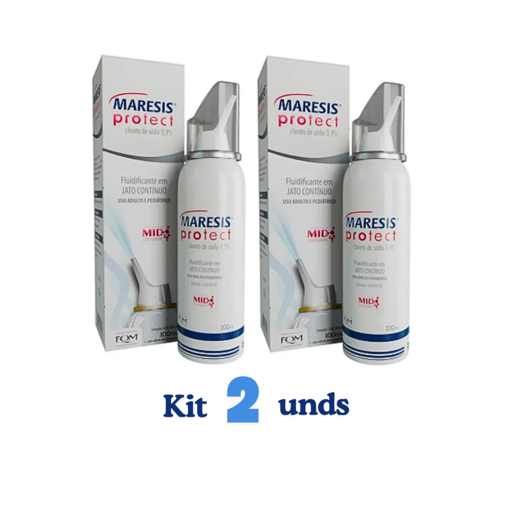 Kit 2 Maresis Protect Cloreto de Sódio 0,9% 100ml Solução e Hidratação Nasal Isotônica