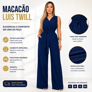 Macacão Feminino Pantalona Romana Elegante com Amarração – Sensorial Marrant