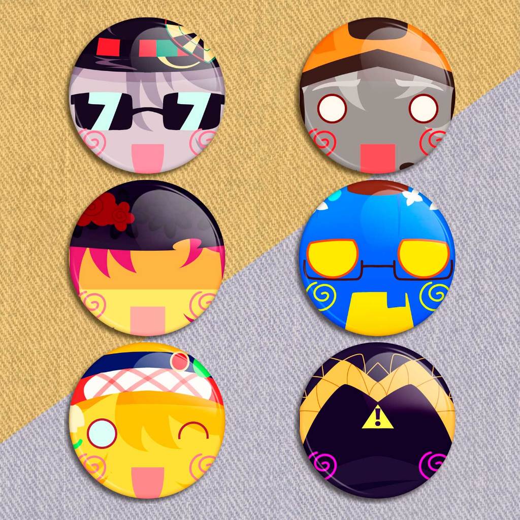 botons forsaken roblox personagens rostos, 1x1x1x1, 007n7, Chance, Noob, Veeronica e mais, broches forsaken