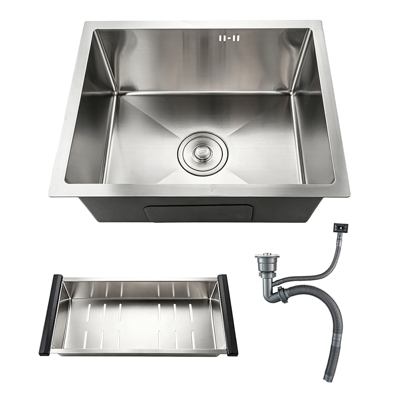 Cuba de Inox Cozinha 50x40cm com Cesto e Drenagem | Cuba de Pia Cozinha Moderna