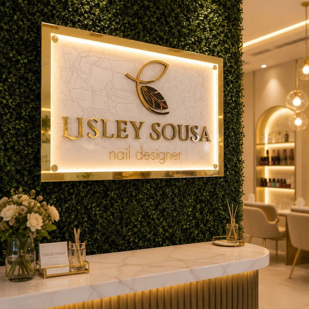 Letreiro LED Espaços Beauty Decoração Destaque Marca Luz Enfeite Iluminação Logo Empresa Loja