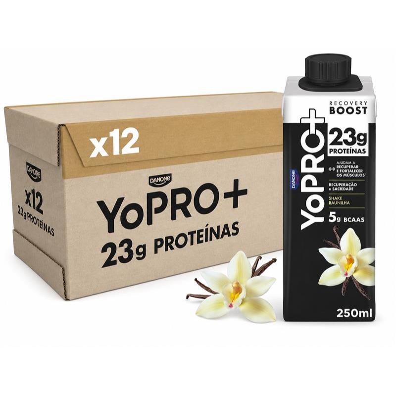 Kit com 12 YoPRO Bebida Láctea UHT Baunilha 23g de proteínas 250ml
