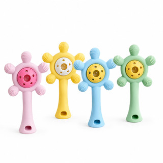 Mordedor Infantil Dentição 5 Pontas Barulho Interativo BPA FREE Massageador de Gengiva