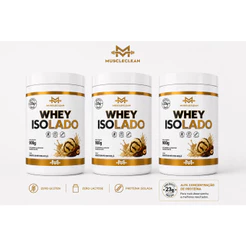 KIT 03 Unidades Whey Isolado (ZERO LACTOSE) | 23G DE PROTEÍNA | Pote 900g - Muscle Clean