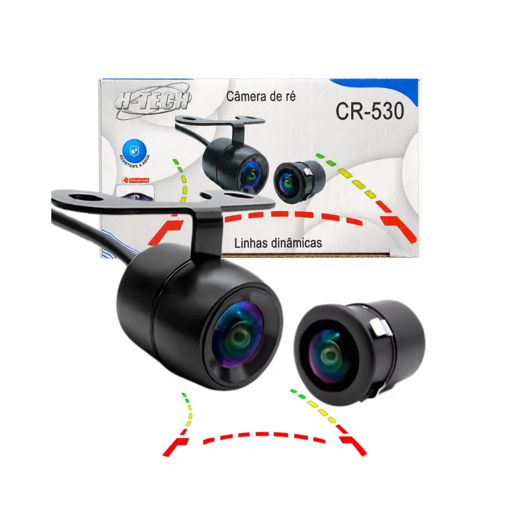 Câmera De Ré Borboleta 2x1 Linhas Dinâmicas H-tech Universal