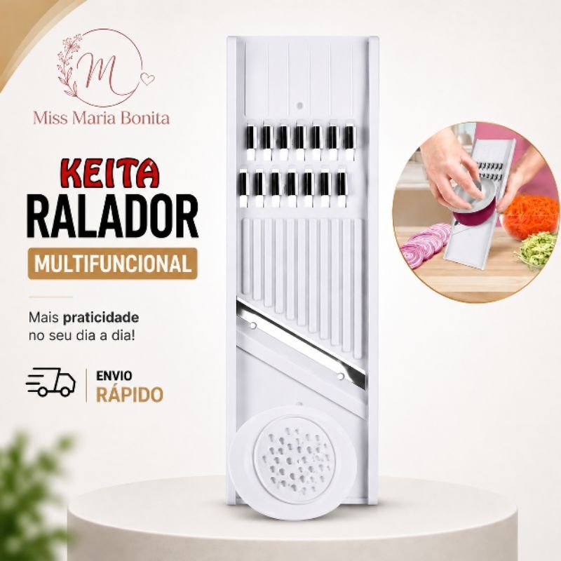 Fatiador Cortador Ralador Manual de Legumes Batata Fruta Salada 20,8cm-MMB