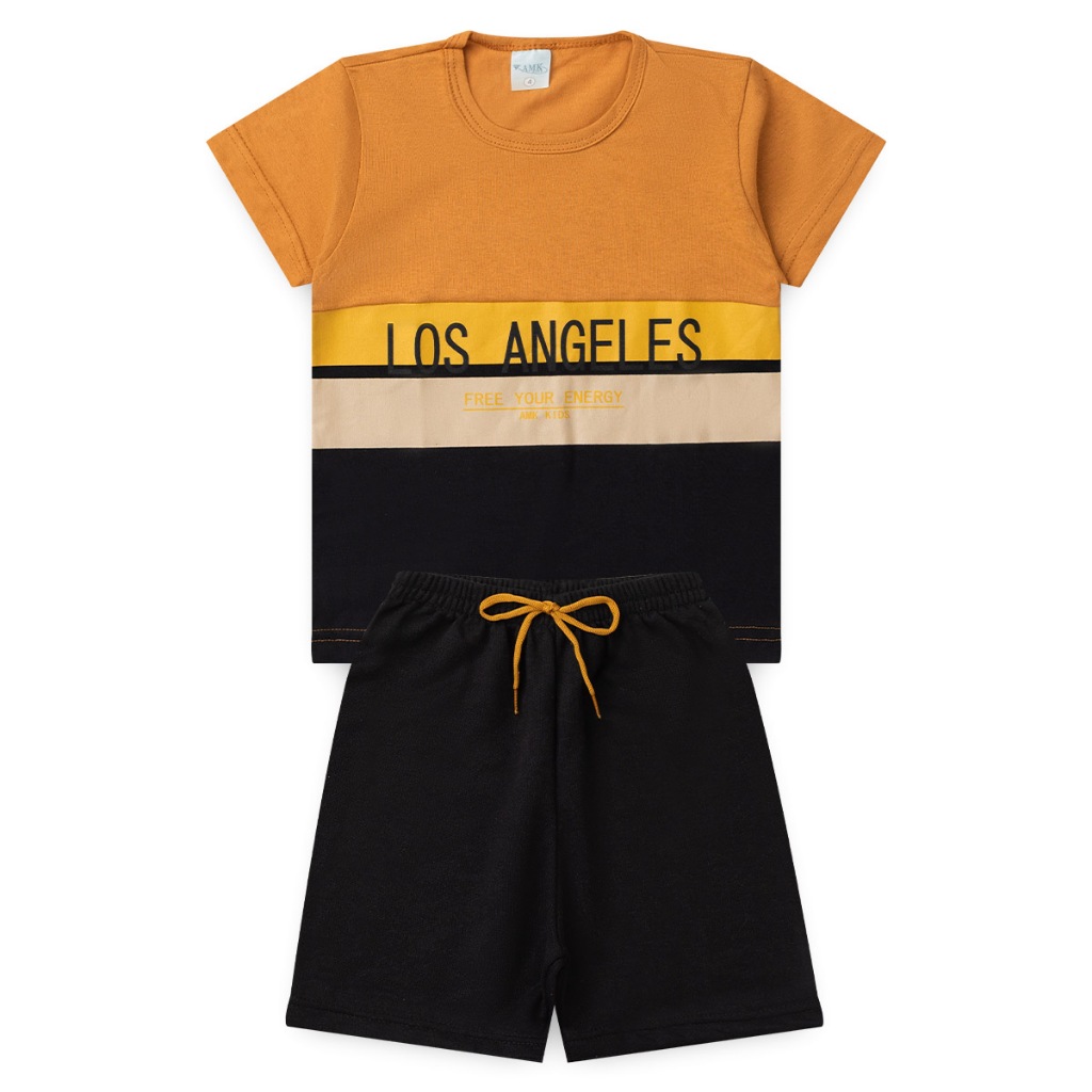 Conjunto de verão menino camiseta estampada e bermuda infantil masculino confortável básico moda criança estilo L59