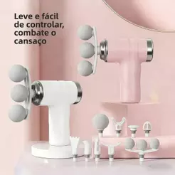 Pistola de Massagem Elétrica Profissional 9 Cabeças Portátil Recarregável 25W