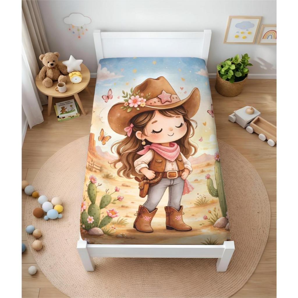 Lençol Solteiro com Elástico Estampado Avulso Micropercal Infantil menino menina