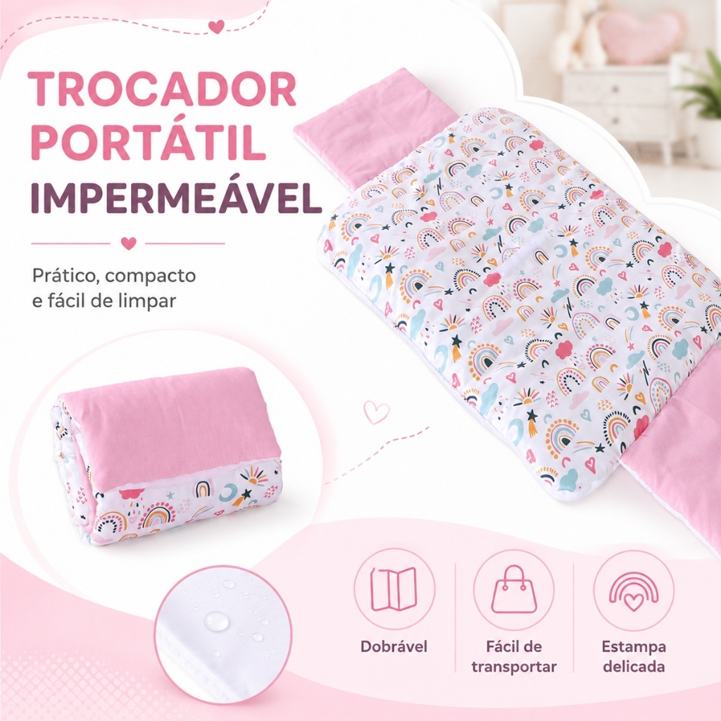 Trocador de Fraldas Portátil Imperméavel para Bebê Menino Menina 01 Peça