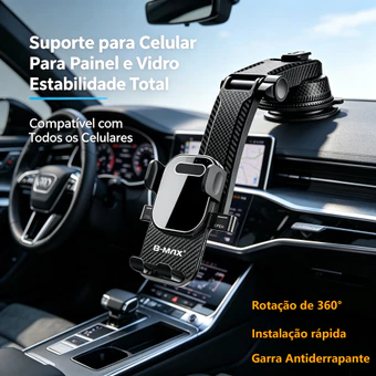 Suporte de Celular Veicular Automotivo para Carro Painel Para-brisa 360° Universal Ajustável