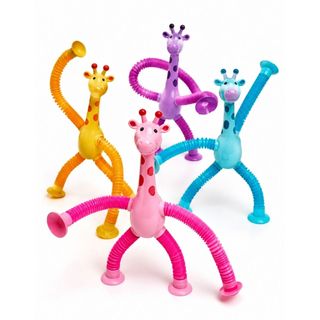 Kit 4 Girafas Estica e Gruda Pop Tube LED Sensorial