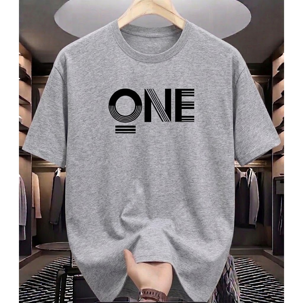 Camiseta Masculina Estampada ONE Camisa 100% Algodão T Shirt Básica Manga Curta Casual Dia a Dia
