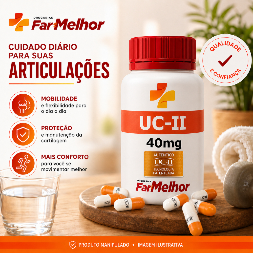 UC-II Colágeno Tipo 2 40mg - Autêntico Uc II Saúde das Articulações, Corrida, Academia, Crossfit