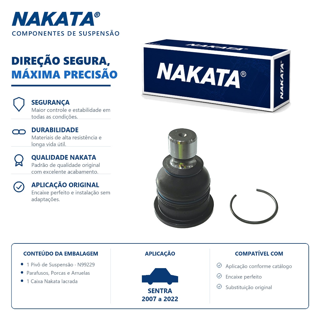 Pivo De Suspensão SENTRA 2007 Até 2022 Original Nakata
