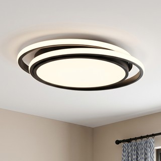Luminaria Teto Pendente Lustre 40cm De Preta Redonda Led Sobrepor Moderna Para Quarto Sala Cozinha Corredor 127/220v