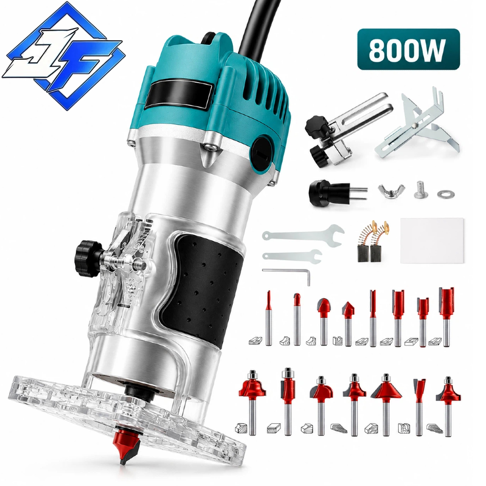 Tupia Laminadora 800W com 15 Fresas para Madeira 220V Kit Profissional