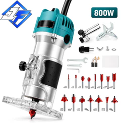 Tupia Laminadora 800W com 15 Fresas para Madeira 220V Kit Profissional