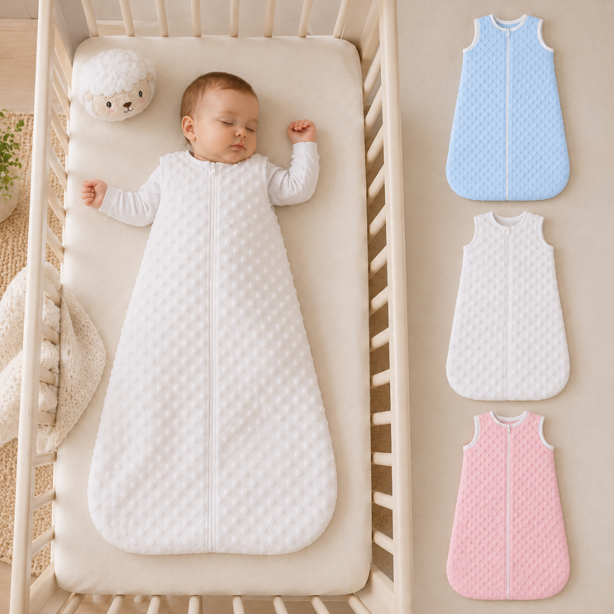 Saco de Dormir Bebê Quentinho Inverno Pipoquinha com Zíper Menino Menina