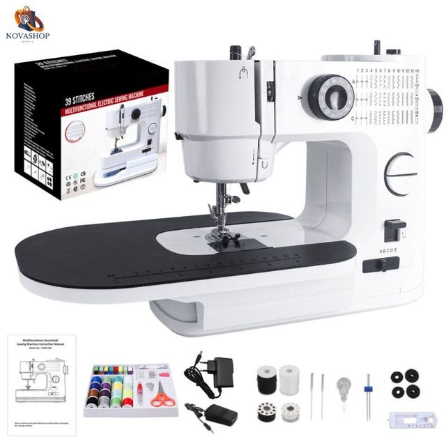 Mini Máquina de Costura 39 Pontos Portátil Bivolt Multifuncial